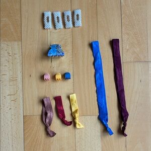 Brand New Hair Accessories Bundle Set - Multicolor Ribbon Hair Ties, Clips
